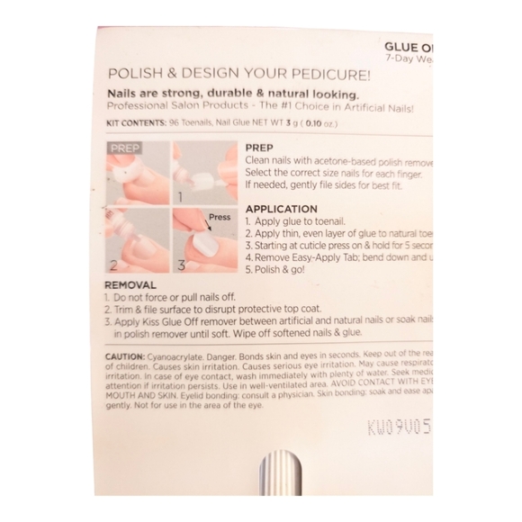 NIB KISS 96 Full-Cover Short Toenails Kit - Picture 4 of 4